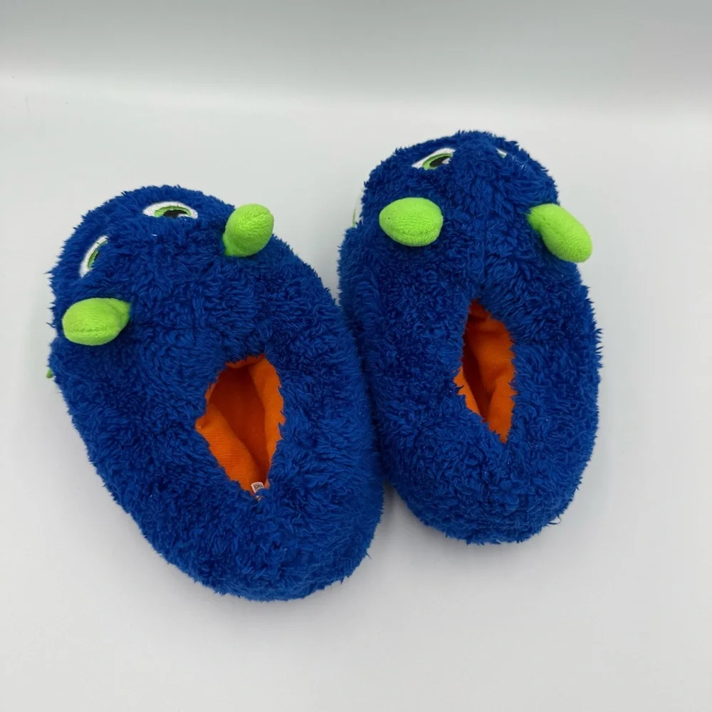 Blue and Green Monster Slippers‎ Wonder Nation Size 9-10
